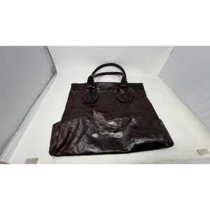 Kale Dark Brown Distressed Leather Tote Bag Pink Lining Large Shoulder Shopper